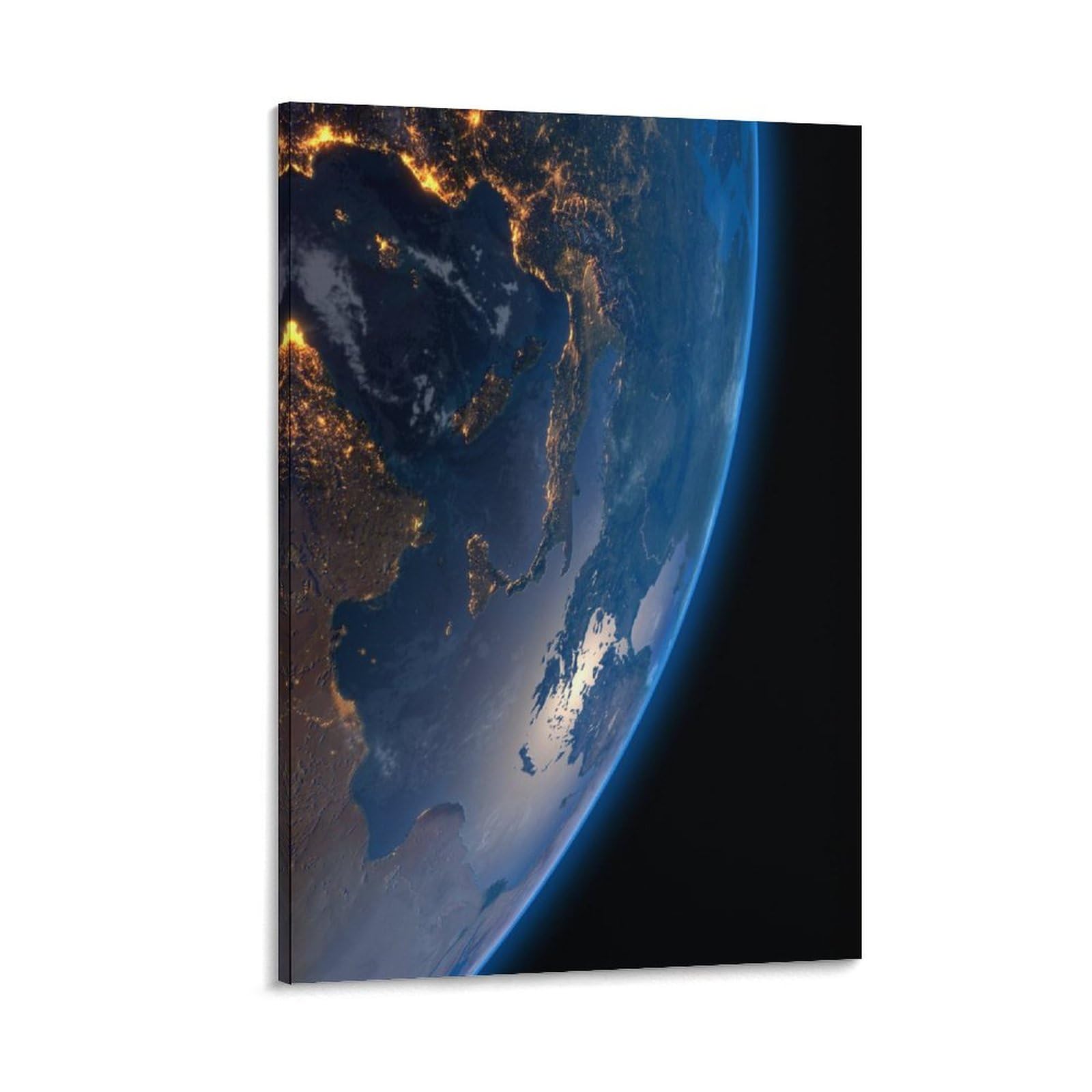 Amazon.co.jp: 絵画 宇宙の中の地球インテリア 絵画 輝く地球アート