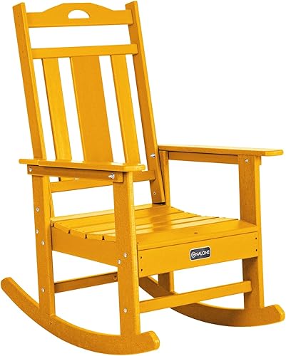 nalone Mecedora para exteriores, silla mecedora de gran tamaño para adultos, resistente a todo tipo de clima, mecedora de patio para jardín y césped