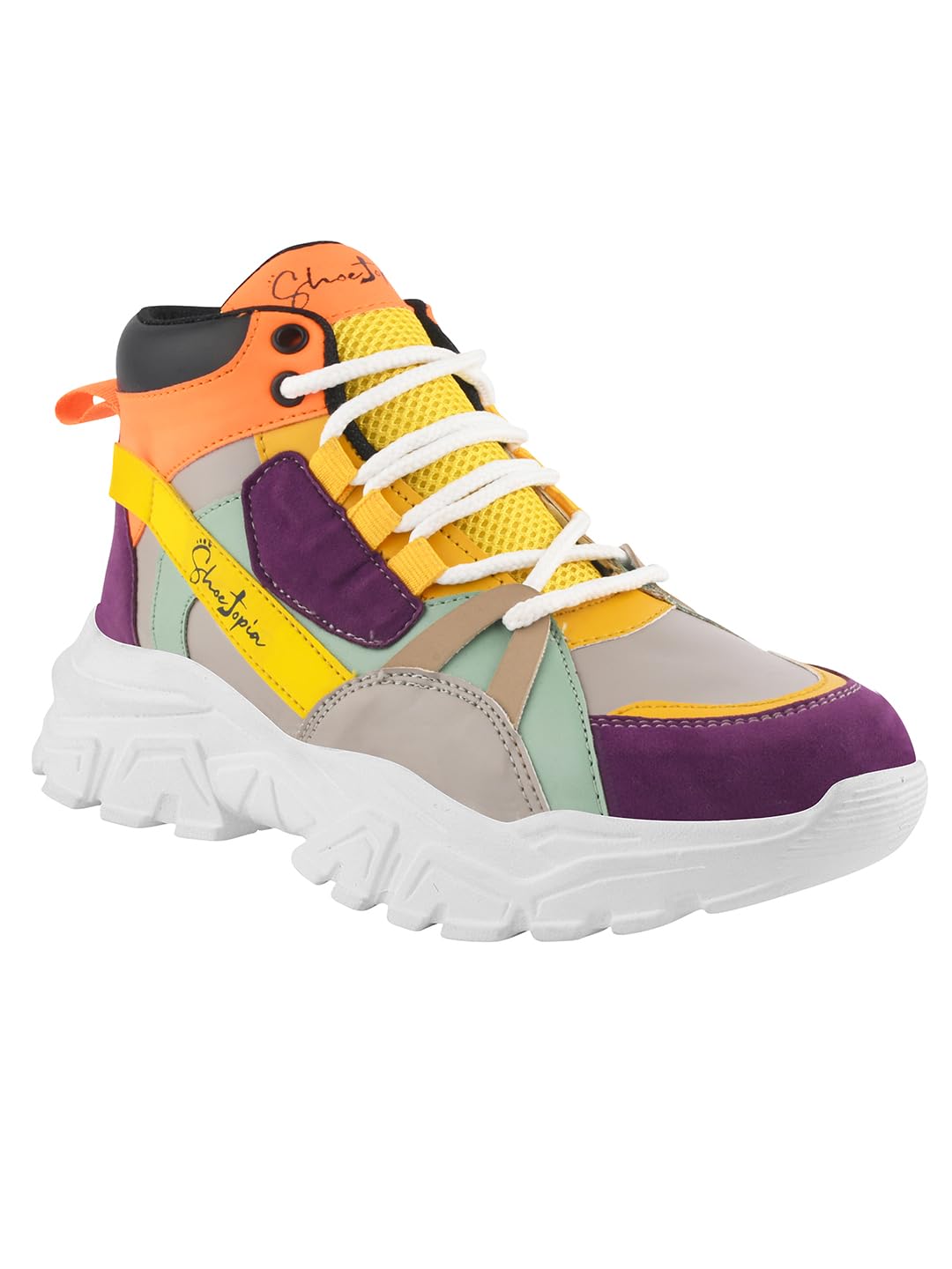 Smart High Top Casual Lace-up Multi Sneakers for Women & Girls-image-24