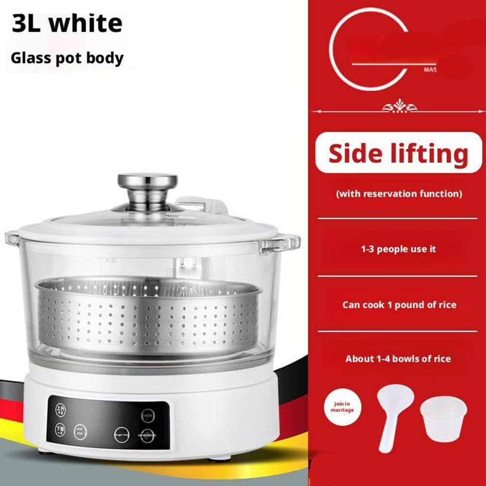 Cuiseur de riz sans sucre, cuiseur de riz à faible teneur en sucre, 3L avec cuiseur à vapeur numérique à faible teneur en sucre avec technologie de réduction des glucides sans compromettre