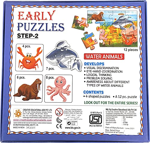 Image of Creative Educational Aids P. Kids - Early Puzzles Step 2 Water Animals