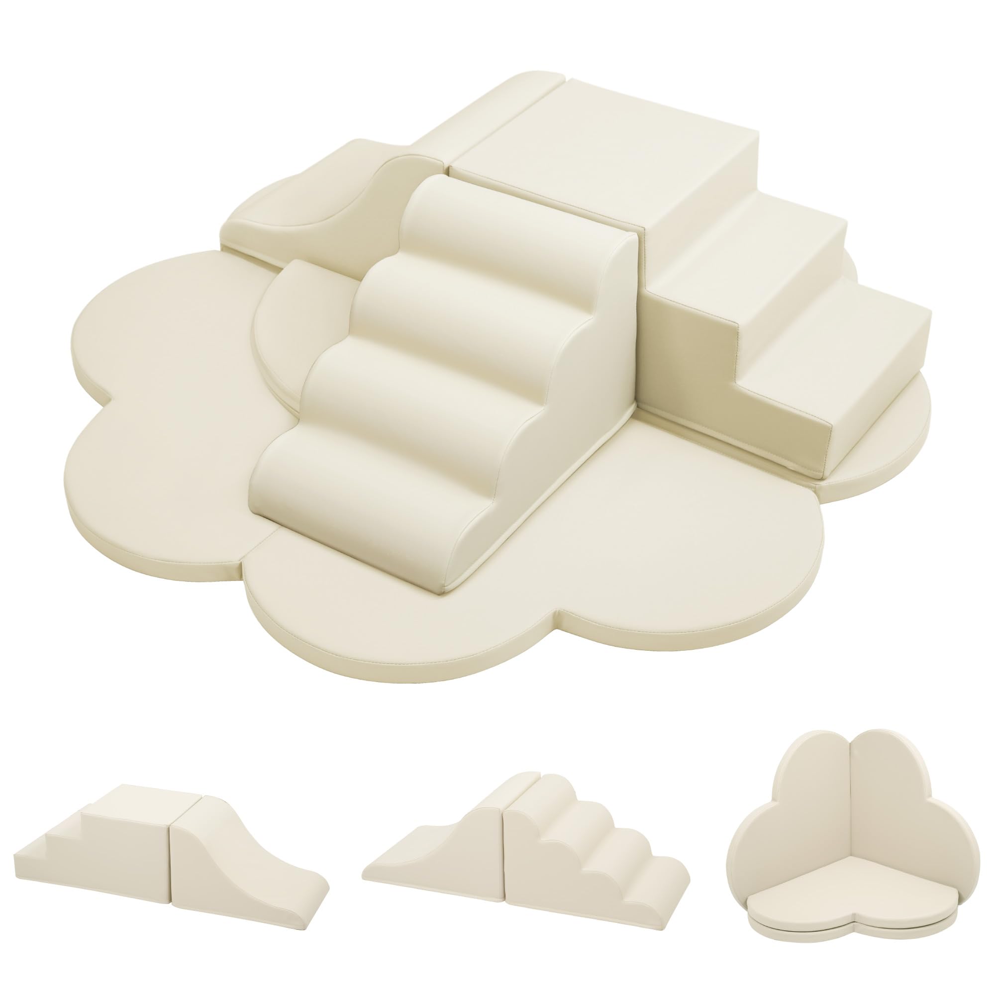 Merax Indoor Climbing Toys for Toddlers, 6-Piece Soft Foam Climbing Blocks Climb & Slide Soft Play Set