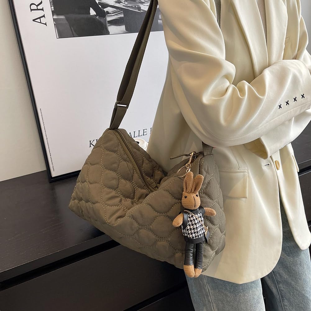 Wyściełana torba na ramię z regulowanym paskiem torba crossbody - diament