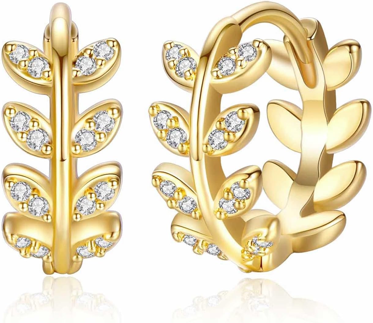 14K Gold Huggie Earrings for Women Silver Huggie Hoop Earrings Cubic Zirconia Huggie Earrings Stud Earrings Lightweight Dainty Hypoallergenic Earrings Jewelry Gifts