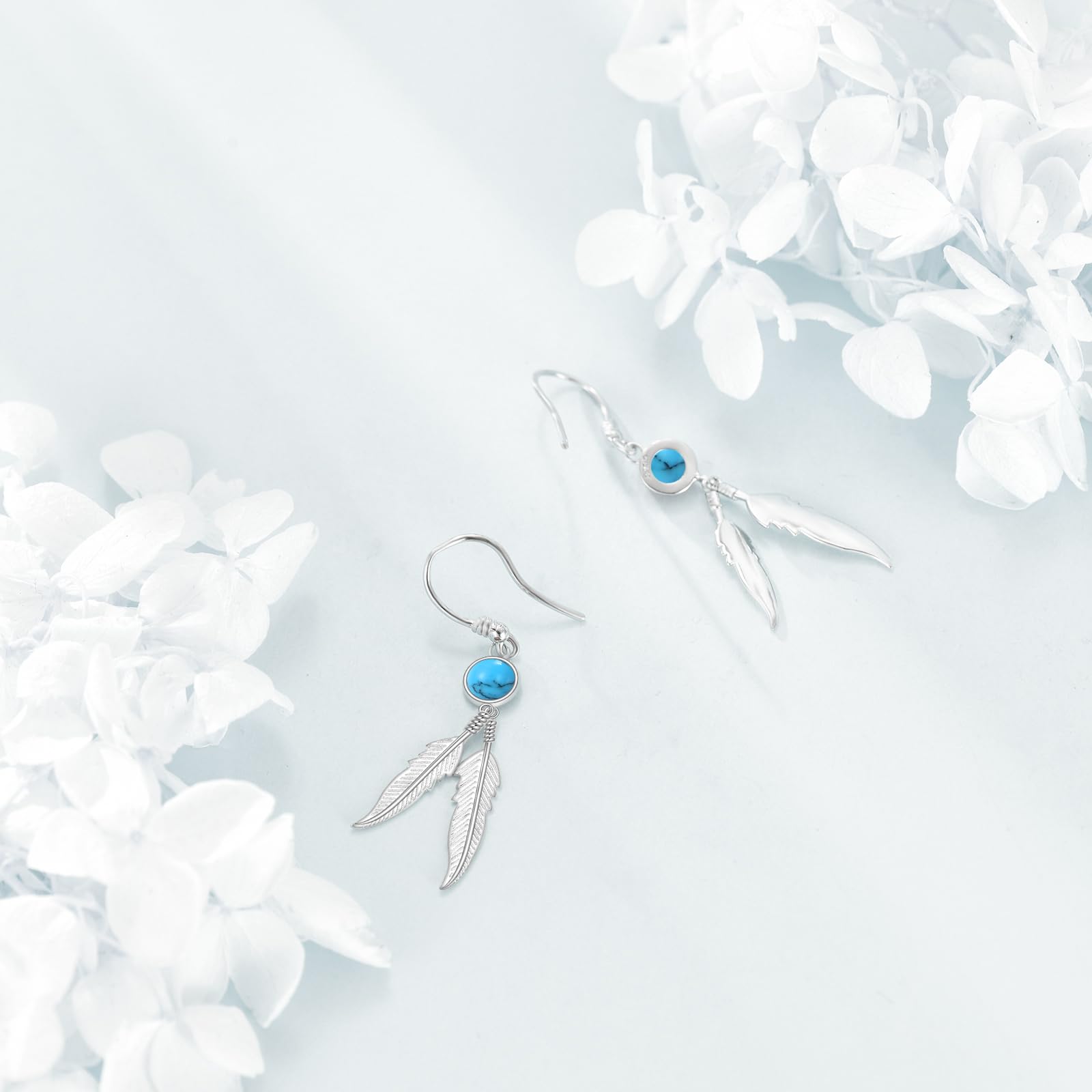 DAYLINLOVE Federn Ohrringe 925 Sterling Silber Feather Ohrringe Federn Schmuck Geschenk für Frauen Mädchen