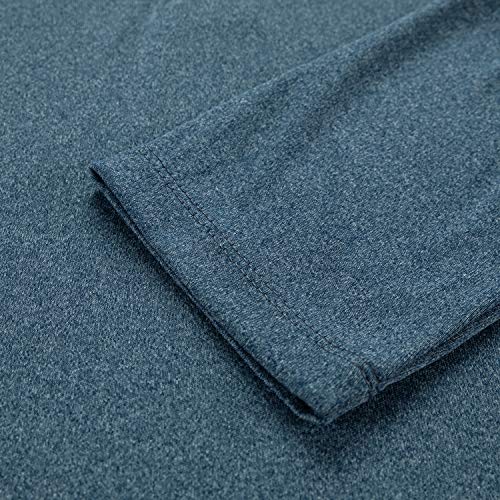 Women's 3/4 Sleeve Polo Shirts Moisture Wicking Performance Knit Tops Fitness Workout Running Sports Leisure T-Shirt (Navy Blue,L) #TOP7