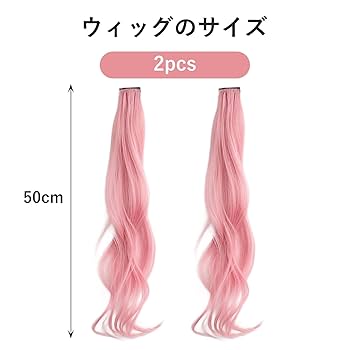 Amazon.co.jp: エクステ ウィッグ 襟足ウィッグ エクステ ピンク