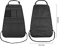 Vista 3 de Organizador de respaldo de asiento de automóvil, almacenamiento para asiento trasero de automóvil con múltiples bolsillos, bolsillo colgante