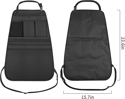 Miniatura 3 de Organizador de respaldo de asiento de automóvil, protector de asiento trasero con múltiples bolsillos de almacenamiento, compatible con SUV y