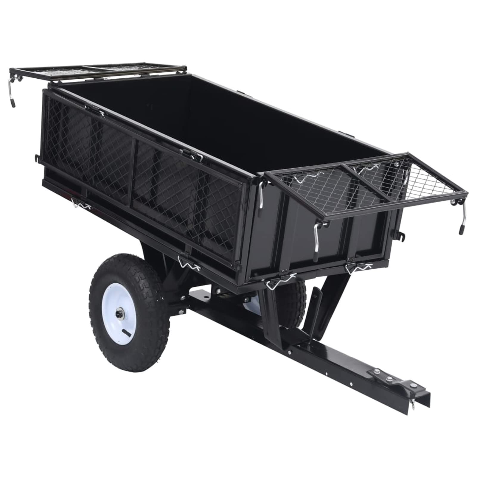 Kavolet Remolque basculante para Tractor de césped, Carro de jardín, Remolque de Transporte, Remolque para cortacésped al Aire Libre, Remolque inclinable, Carga de 150 kg
