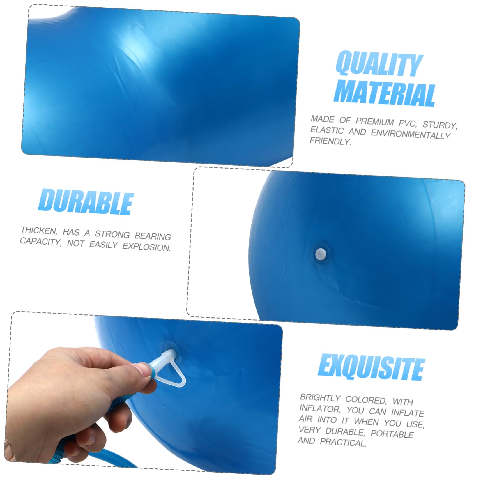 Abaodam Bola de Yoga Forma de Bola de Ejercicio Inflable Antiexplosión para Estiramientos y Tonificación Casa Gimnasio