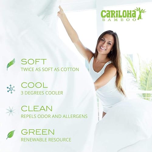 Miniatura 7 de Cariloha Resort - Juego de sábanas de bambú de 4 piezas, tejido de satén de lujo, 100 % viscosa de bambú