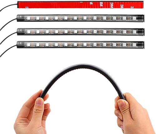 Miniatura 3 de Luces LED para automóvil, luces interiores inteligentes para automóvil con control de aplicación, luces interiores RGB para automóvil con modo de