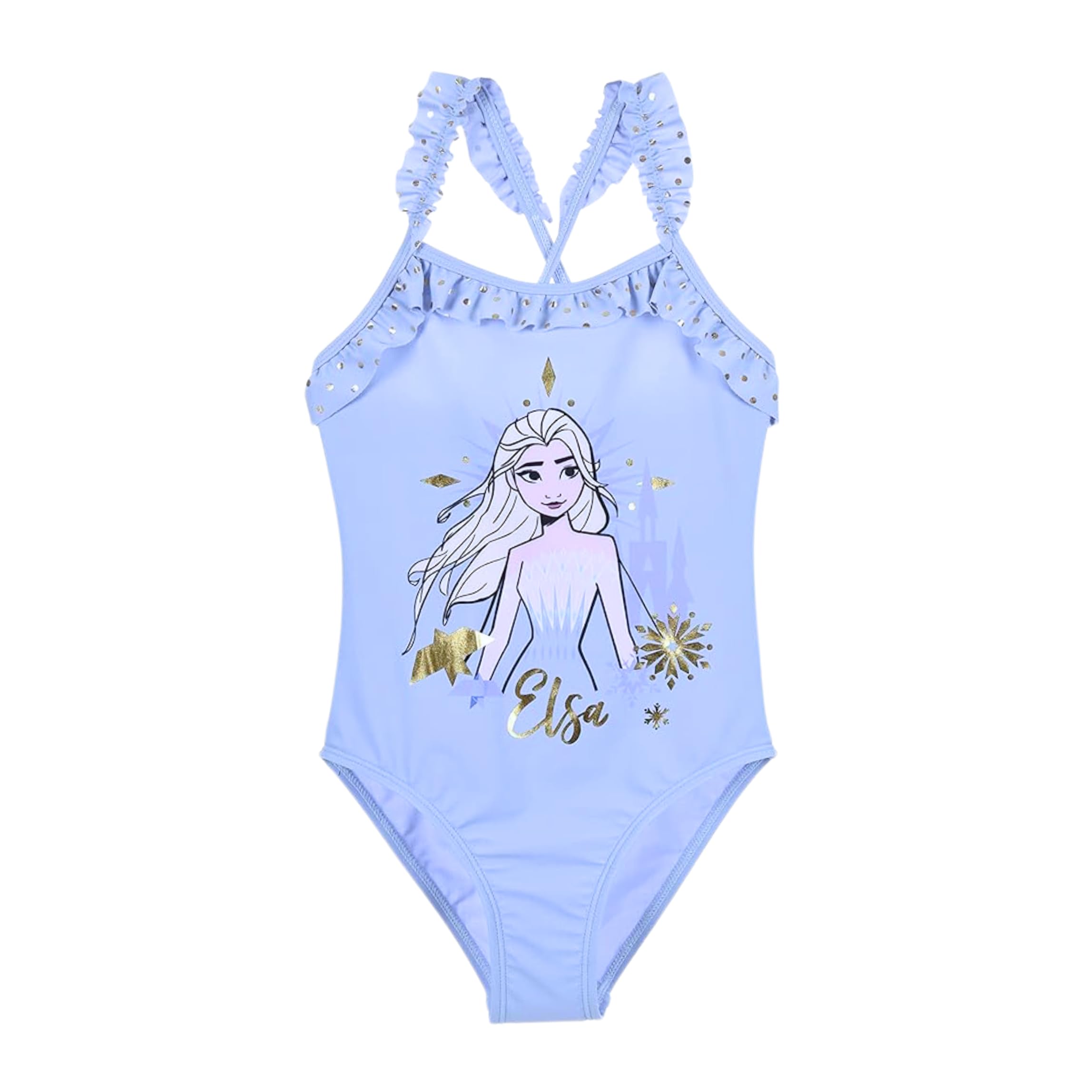 Disney Frozen Bañador Niña, Bañador Una Pieza para Niña, Diseño Clásico Reina Elsa, Bañador Natación Infantil, Talla 8 Años - Azul