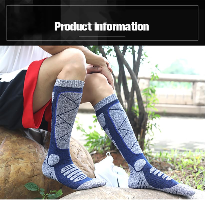 DAISHA 3 Pair Women's Outdoor Thickened Knee High Ski Cotton Socks,Breathable Sweat-Absorbing Anti Slip Sports Socks.