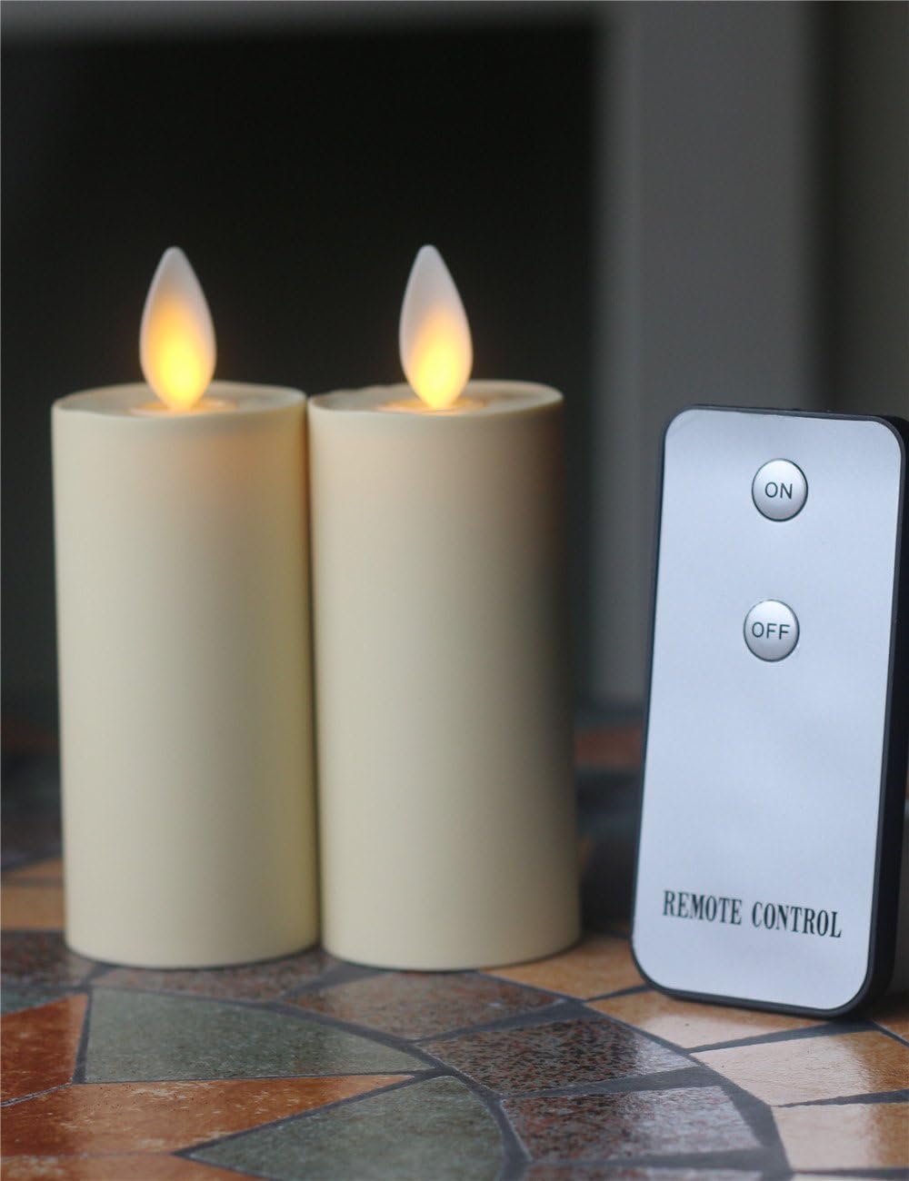 Votive Candles Set of 2 Ivory Moving Wick Candles 1.6" X 4.