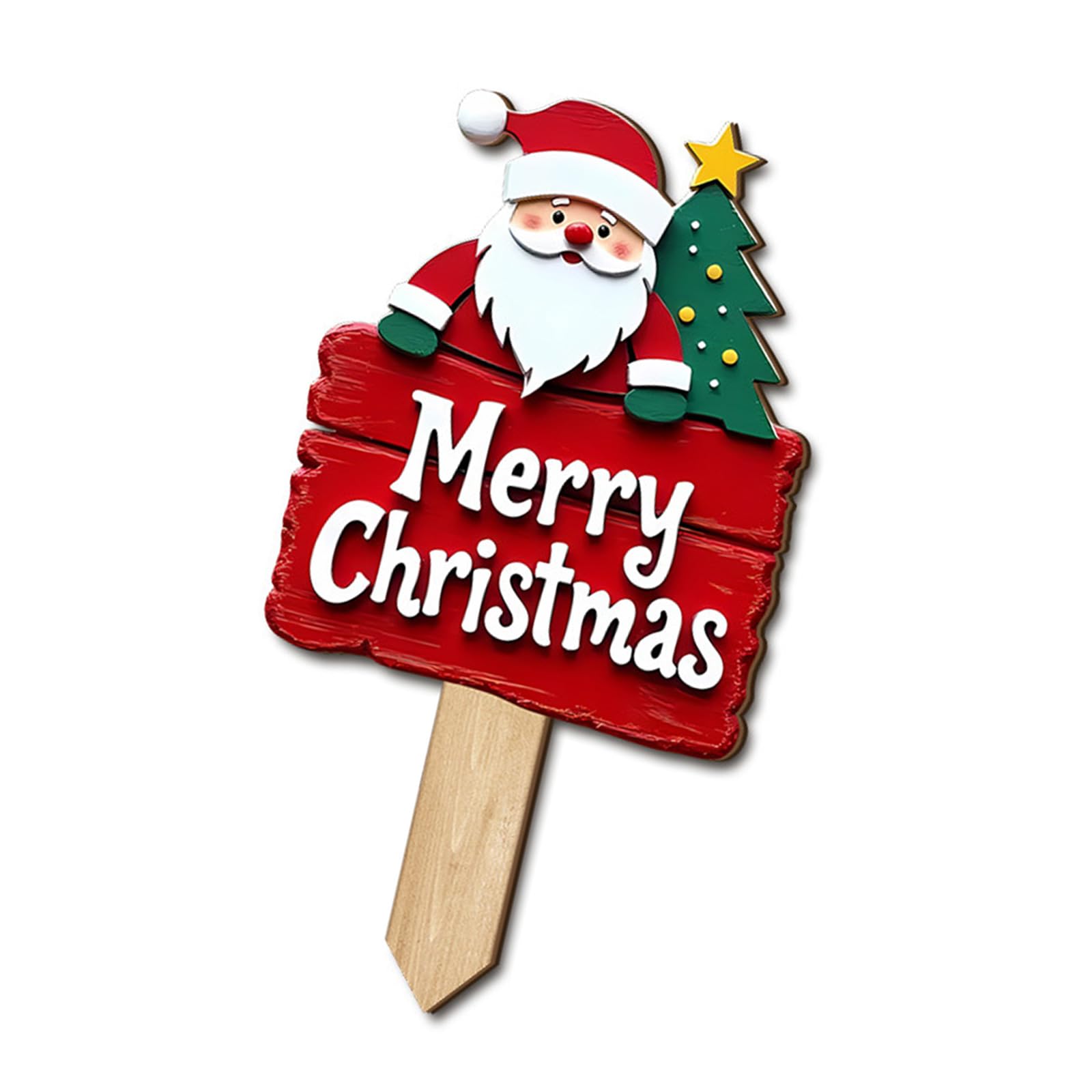 Carotoe Scm1712 Wooden Santa Welcome Signatures Decoration Christmas Yard Stake For Festival Season Festival Outdoor Decoration