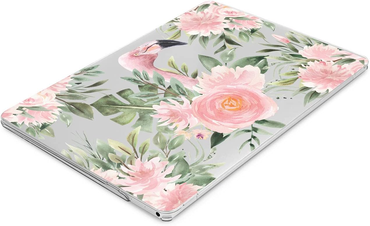 Hard Case Compatible for MacBook Pro 16 14 M3 M2 2023 M1 Pro 13 2022 Air 13 2021 Retina 2020 Mac 11 12 Flamingo Cover Protective Roses Tropical Laptop Flower Green Leaves Floral Print Design