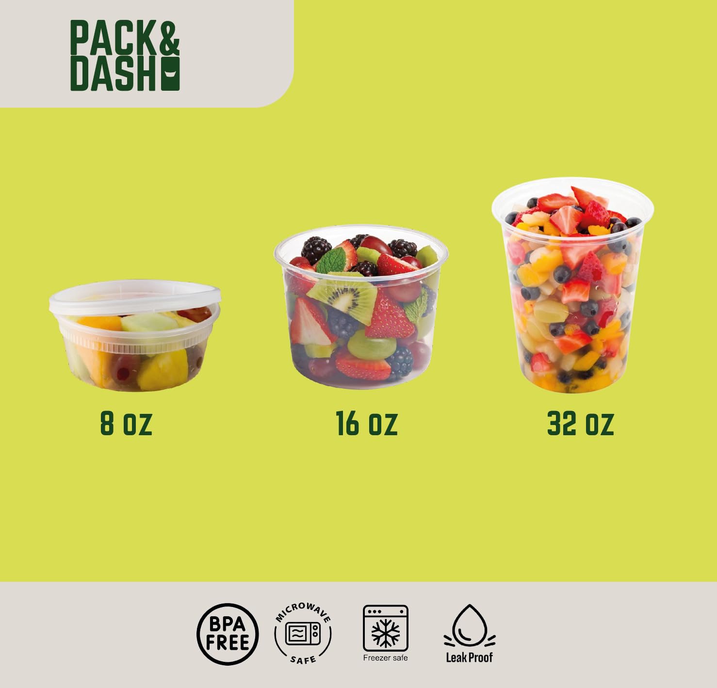 Juego de 24 recipientes para delicatessen con tapas de 32 onzas, perfectos para recipientes de preparación de alimentos, caja de comida de plástico y kit de preparación de comidas,