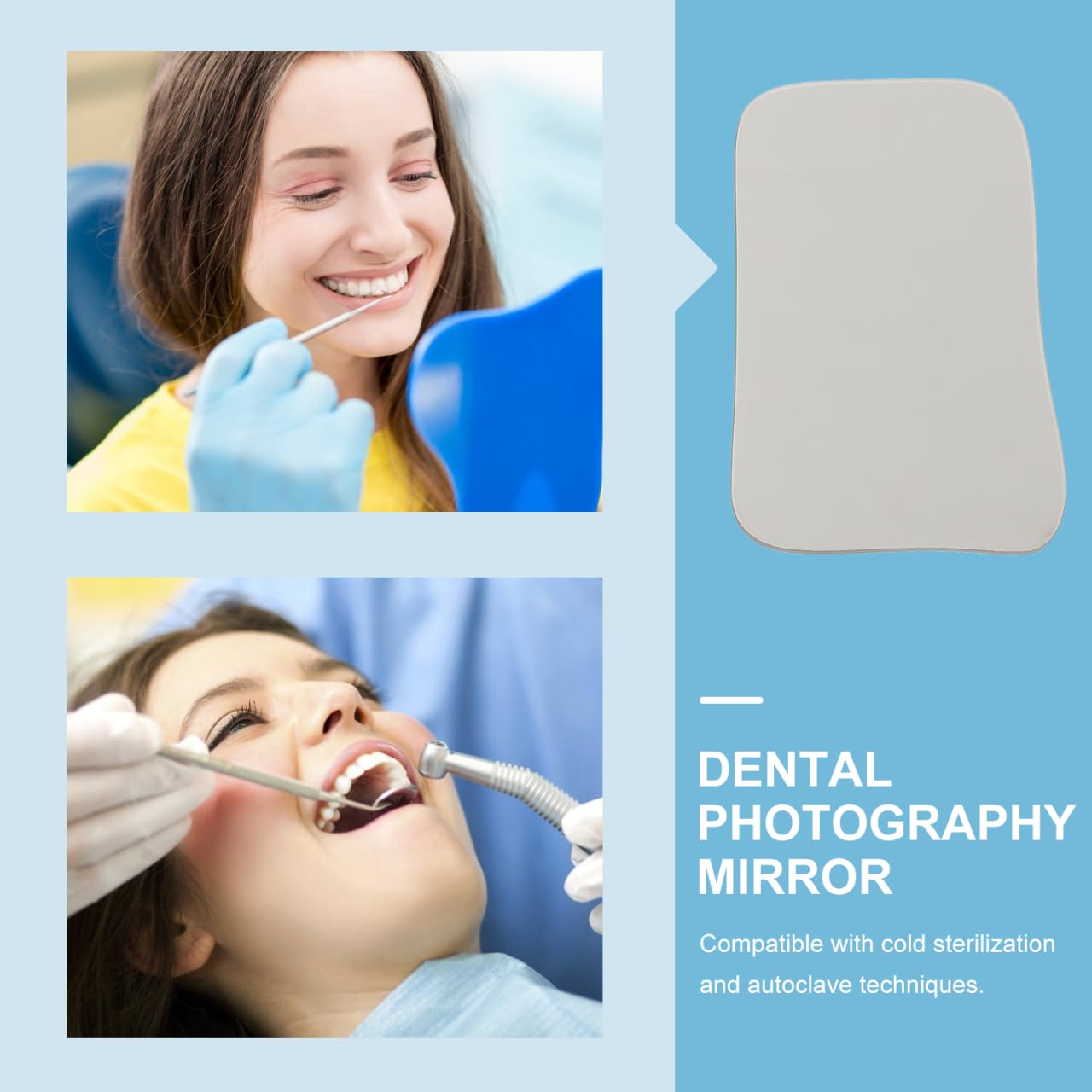 Healifty Reflector Dental Oral Espejo De Fotografía De Doble Cara Ligero 4.60X2.83X0.19In Compatible Con Autoclave