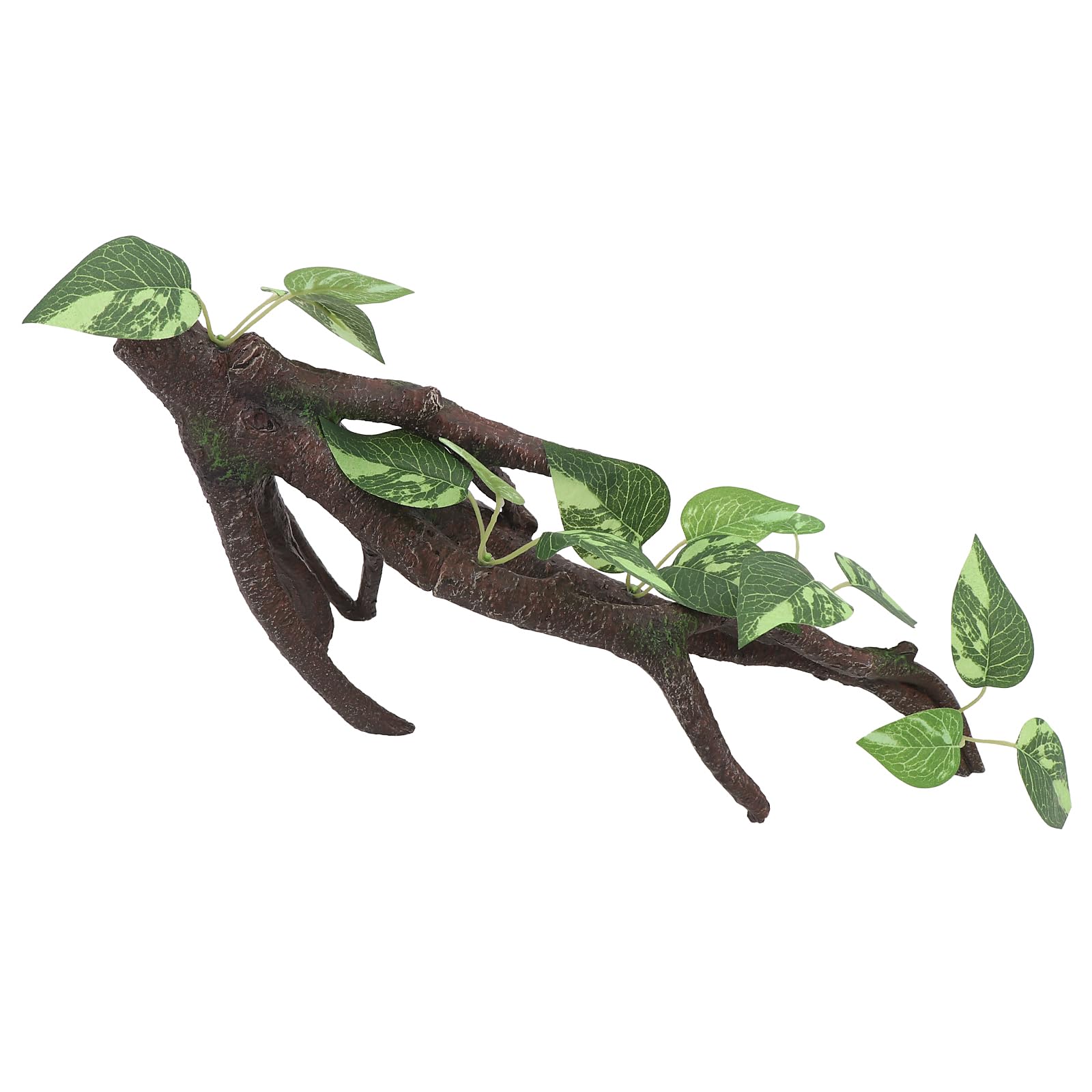 AQUA KT Rama trepadora de reptiles, tronco de árbol con hojas para lagarto, dragón barbudo, serpiente, geco, leopardo, camaleón, rana, escalada, terrario, decoración de hábitat
