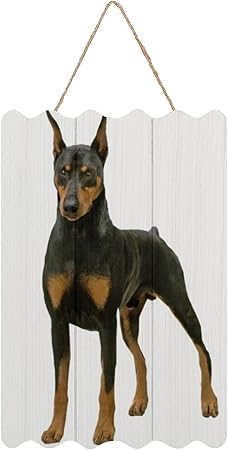 Amazon Co Jp Inov 犬 ドーベルマン ピンシェル立 アートパネル 木製看板 インテリア ポスター グッズ 雑貨 絵画 イラスト 壁掛け おしゃれ おしゃれ cm 30cm ホーム キッチン