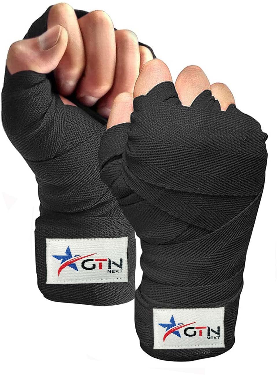 3Mtr Pro Style Boxing Hand Wrap India Professional Weight Lifting Stretchable Cotton (1 Pair) Black Boxing Hand Wrap-image-18