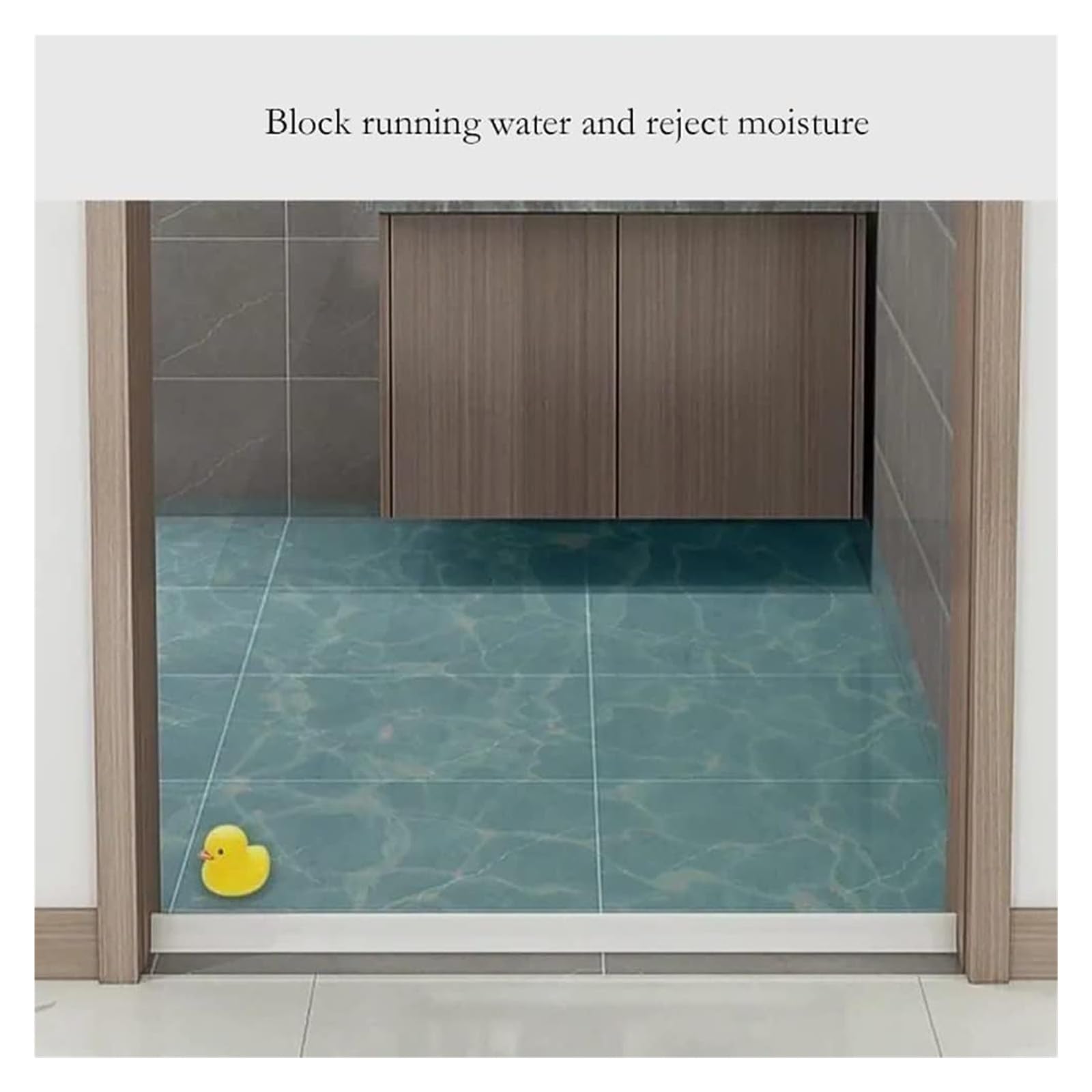 Tira de barrera agua retención baño, presa umbral ducha plegable, fregadero protector contra salpicaduras cocina silicona, Retaini flexible(Grijs,10m/393 inch)