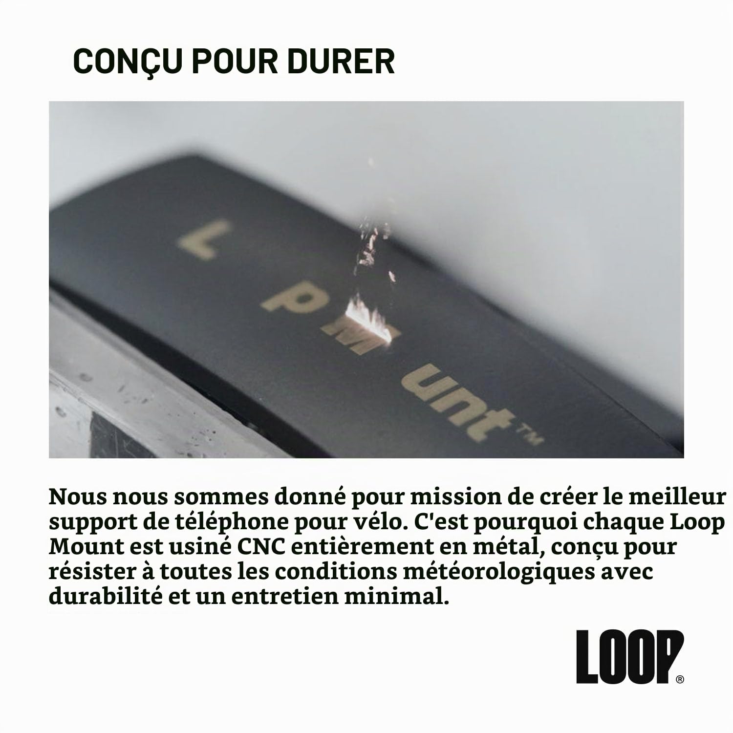 Loop Support de téléphone Universel pour vélo ou téléphone Noir