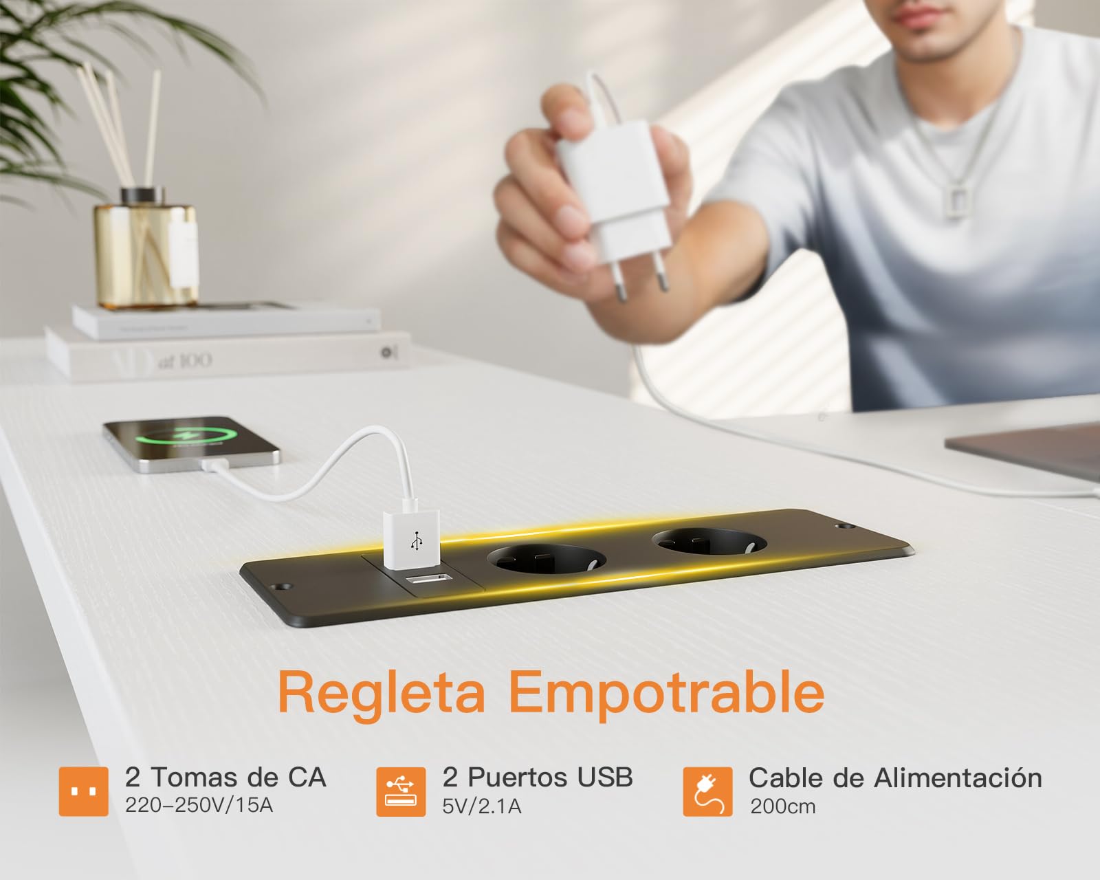 Coleshome Escritorio Esquinero con Cajones de Tela, 140x80cm Escritorio en L con Estantería Reversible, Mesa en L con Enchufes y Puertos USB para Oficina Trabajo en Casa y Juegos, Blanco