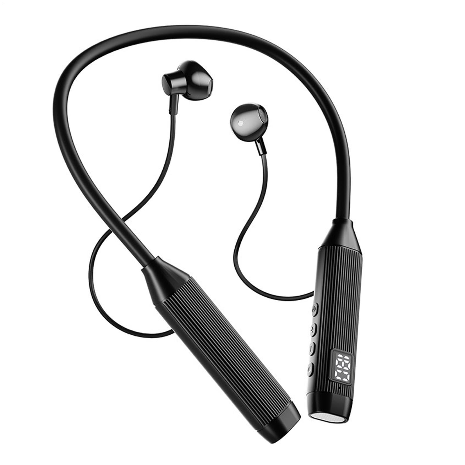 Auricolari sportivi con archetto da collo - Cuffie wireless con archetto da collo | Auricolari sportivi con design intorno al collo | Auricolari intrauricolari per alpinismo e allenamento | Cuffie Blu