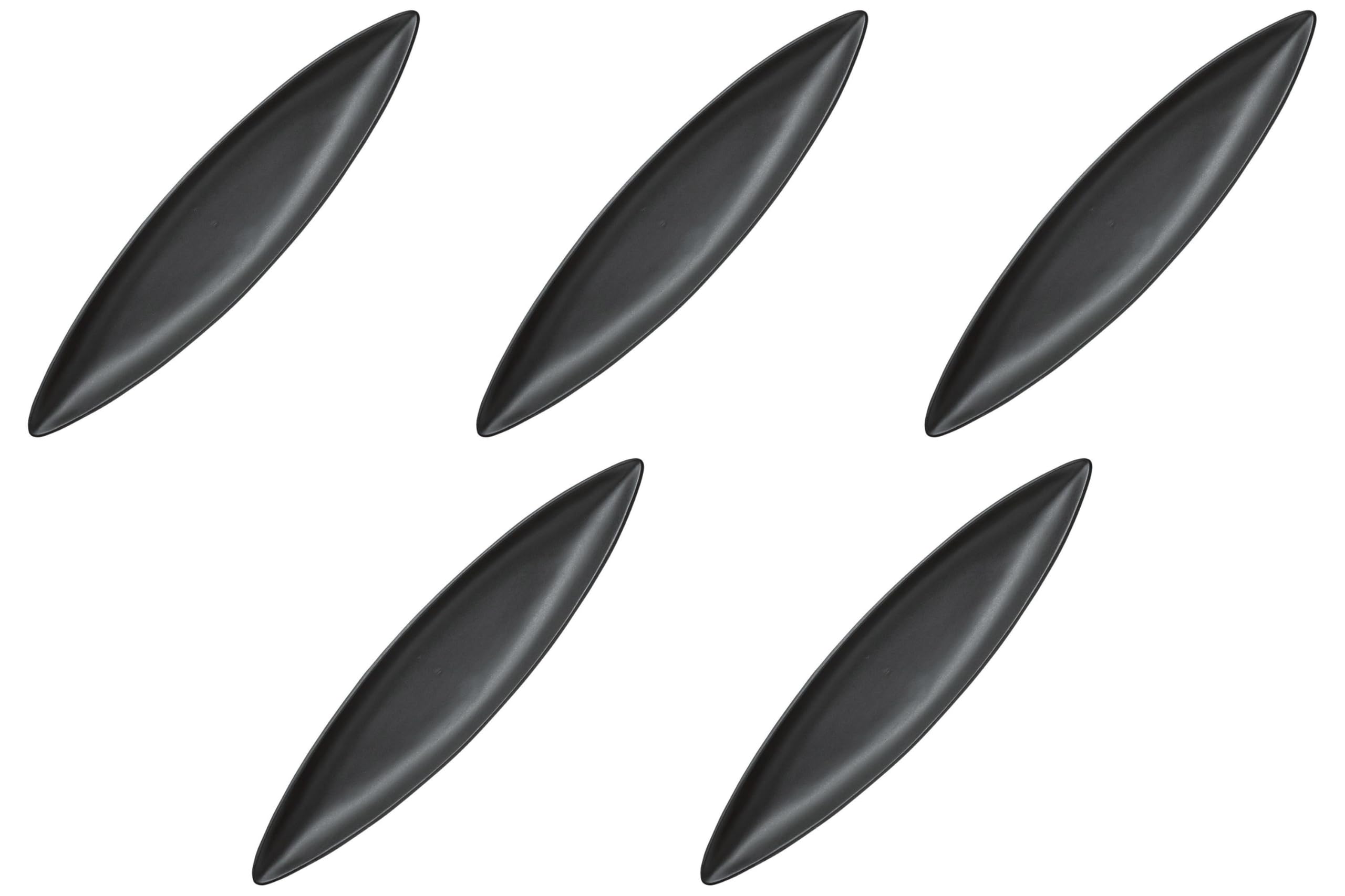 Set of 5, Leaf Dish BK/L [15.0 x 3.3 x 1.0 inches (38 x 8.5 x 2.5 cm) | Setomonohonpo