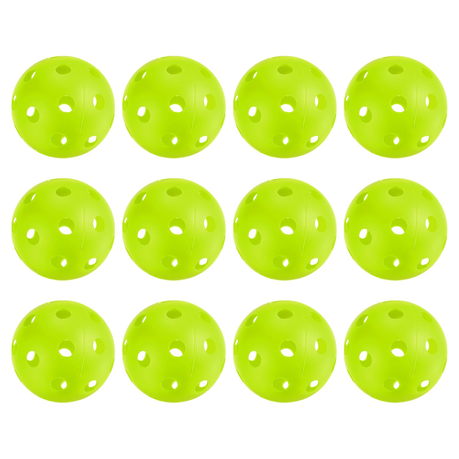 PATIKIL Outdoor Pickleball Balls 26 Holes Pickleball 12 Pack Pickleball Balls for Amateurs Indoor and Outdoor Sport Yellow Green