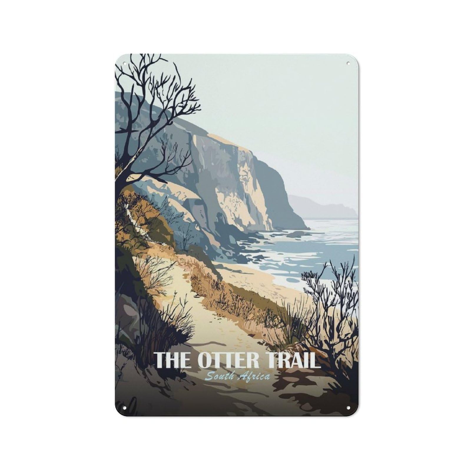 For Café Or Restaurant, The Otter Trail South Africa Artwork Retro Metal Sign 30x20cm, Gift for Café Owners And Decorators during The Christmas Season