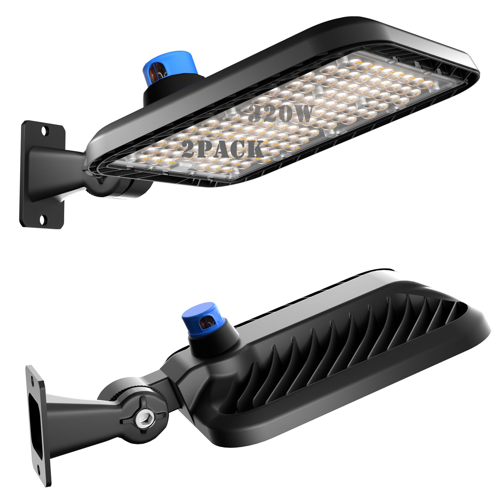 Photo 1 of bulbeats 240W LED Parking Lot Lights Outdoor(36000LM Eqv 1000W HPS) 5000K Parking Lot LED Lights Commercial, IP65 Led Pole Light Arm Mount with Photocell (Driver Equipped, 7Yrs Warranty)-2 Pack Arm 240W || 2 Pack