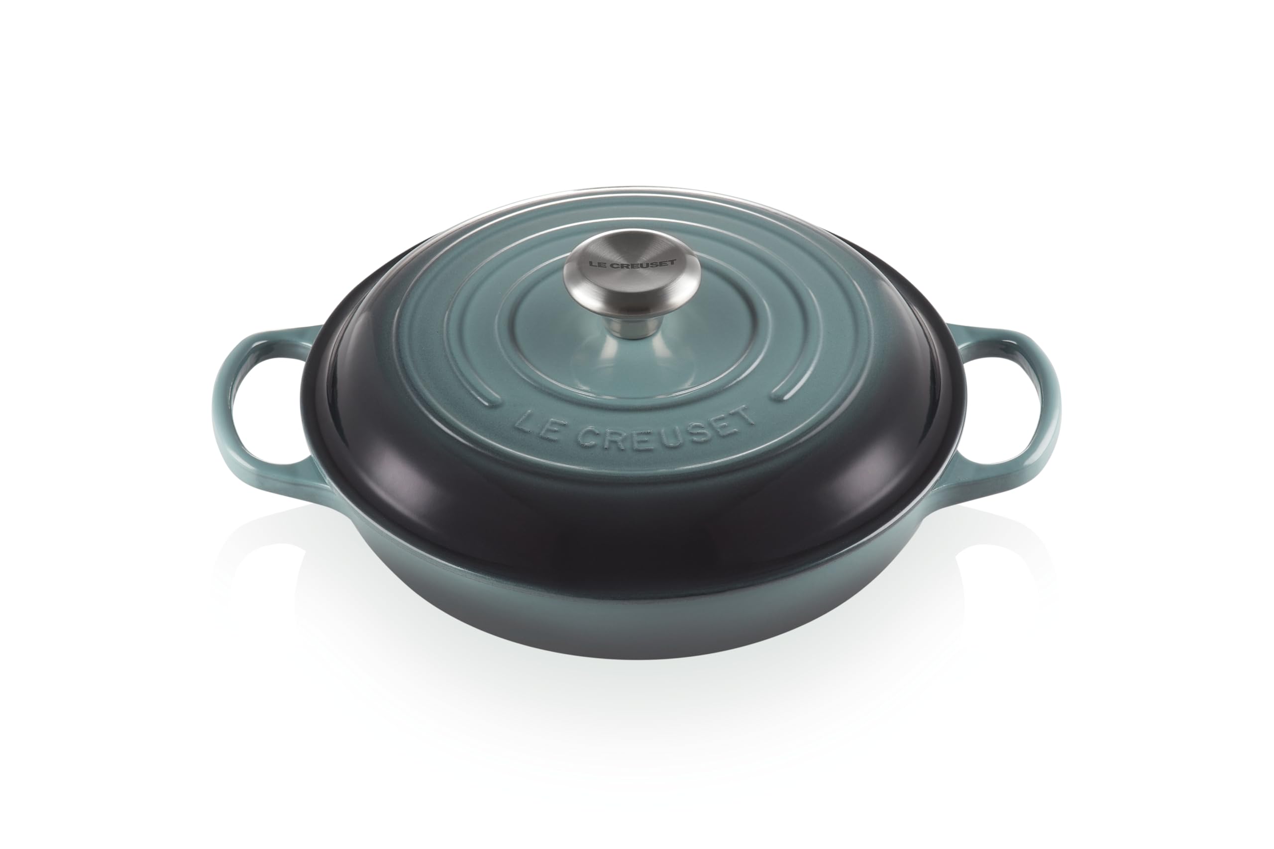 Le Creuset Signature Gusseisen Gourmet-Profitopf, Rund, Ø 26 cm, 2,2 l, Für alle Herdarten inkl. Induktion geeignet, 4,205 kg, Ocean, 21180263602430