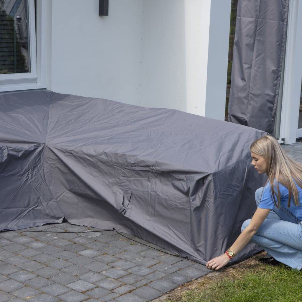 Madison Gartenmöbel Lounge Abdeckung Schutzhülle Abdeckplane Abdeckhaube Schutzplane Garten Lounge 320x255x70 cm Rechts L-Form Grau Wasserdicht