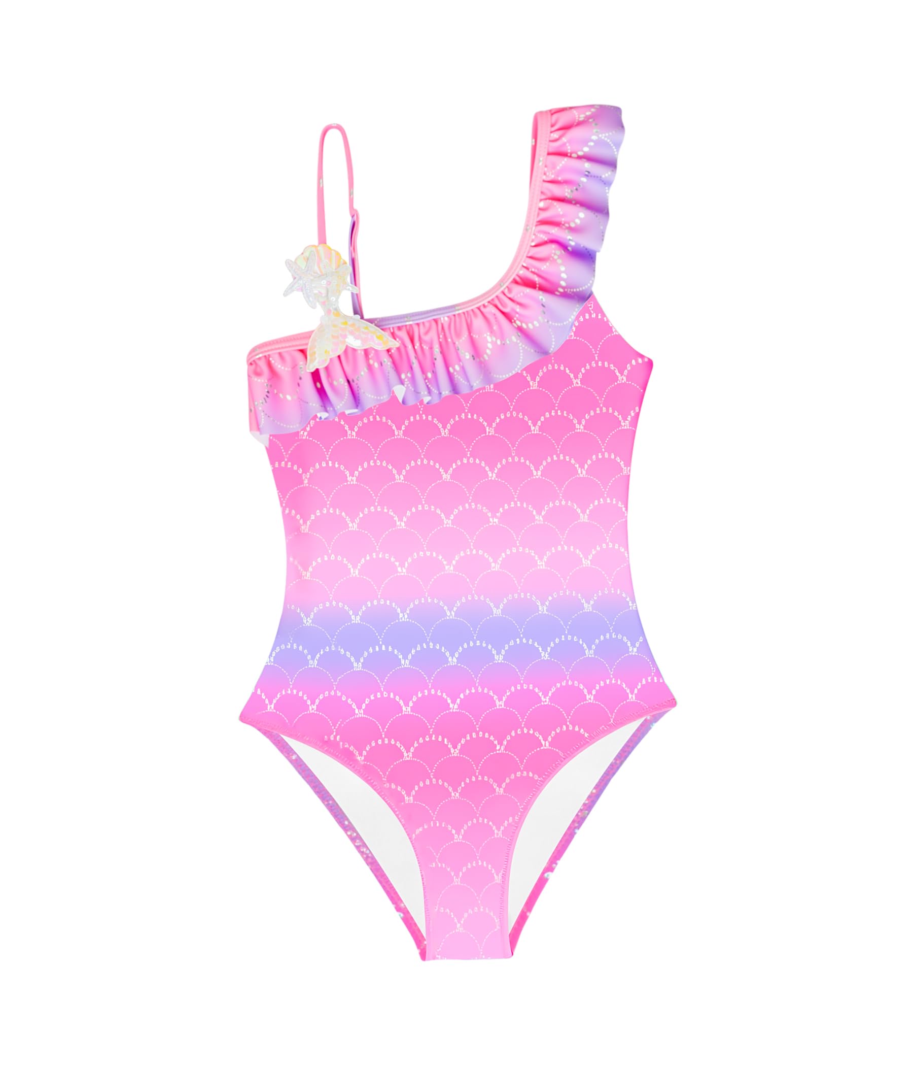 POWER FLOWER Mädchen Badeanzug Einteiler Rüschen Badeanzug Einhorn Schwimmbekleidung Strandbekleidung für Mädchen 2-14 Jahre (6-8 Years, LA721-Pink Purple)