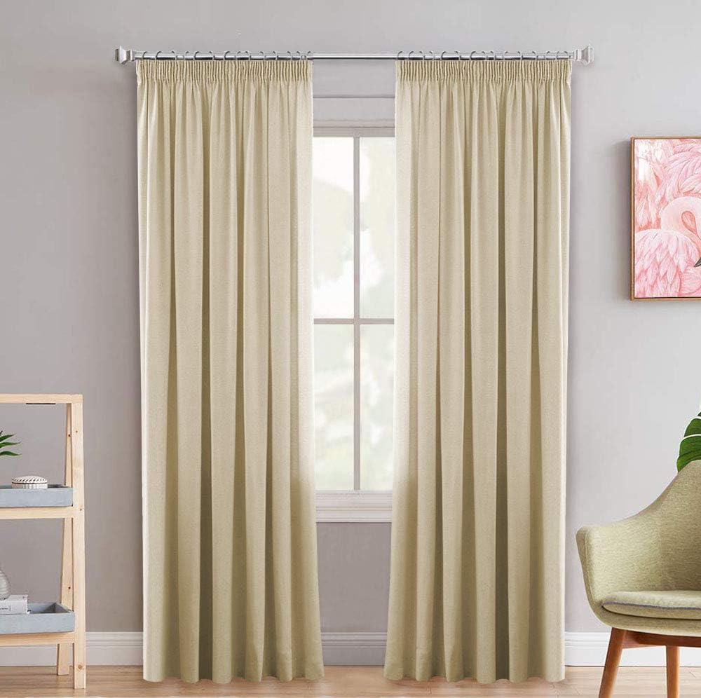 H.Versailtex Long Blackout Thermal Insulated Pencil Pleat Curtains for