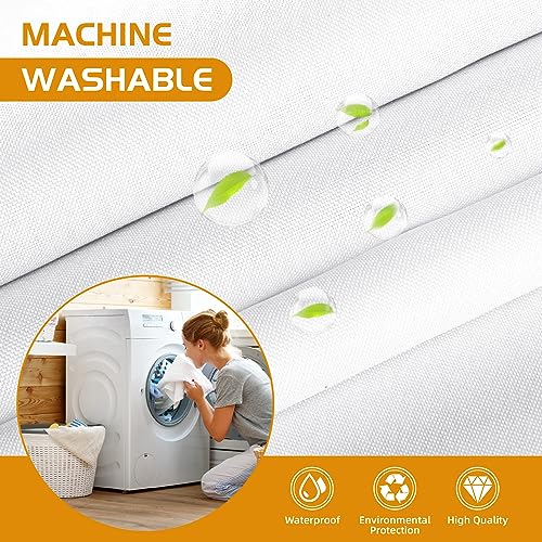 eachope 1 Pack Extra Long Fabric Snap-in Shower Curtain Liner Replacement,Compatible with No Hook Shower Curtain with Snap in Liner, Removable & Water-Repellent,Machine Washable,70x78,White