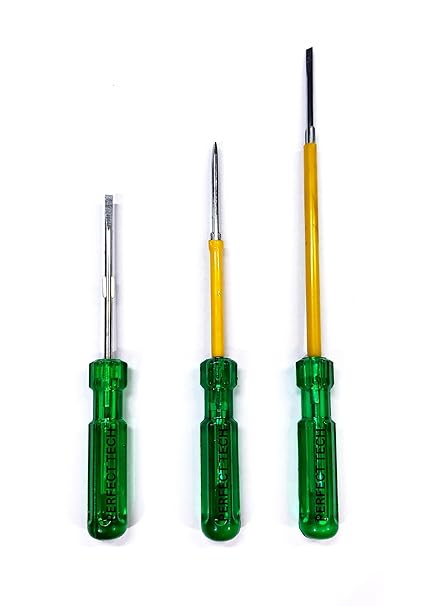 PERFECT TECH 3 MM ROD 2 IN 1 Screwdriver Set, 3 Pieces, Flat and Phillips Heads, Stainless Steel