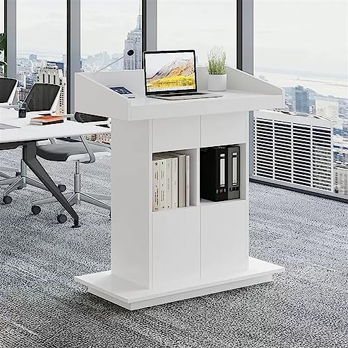 Genérico Atril de pie Ajustable - Mesa de presentación Gris Claro para Eventos en aulas, Iglesias y oficinas - Portátil, versátil y Elegante (44.5'x21.3'), Gris Claro, Jt-x54cm/44.5x21.3in