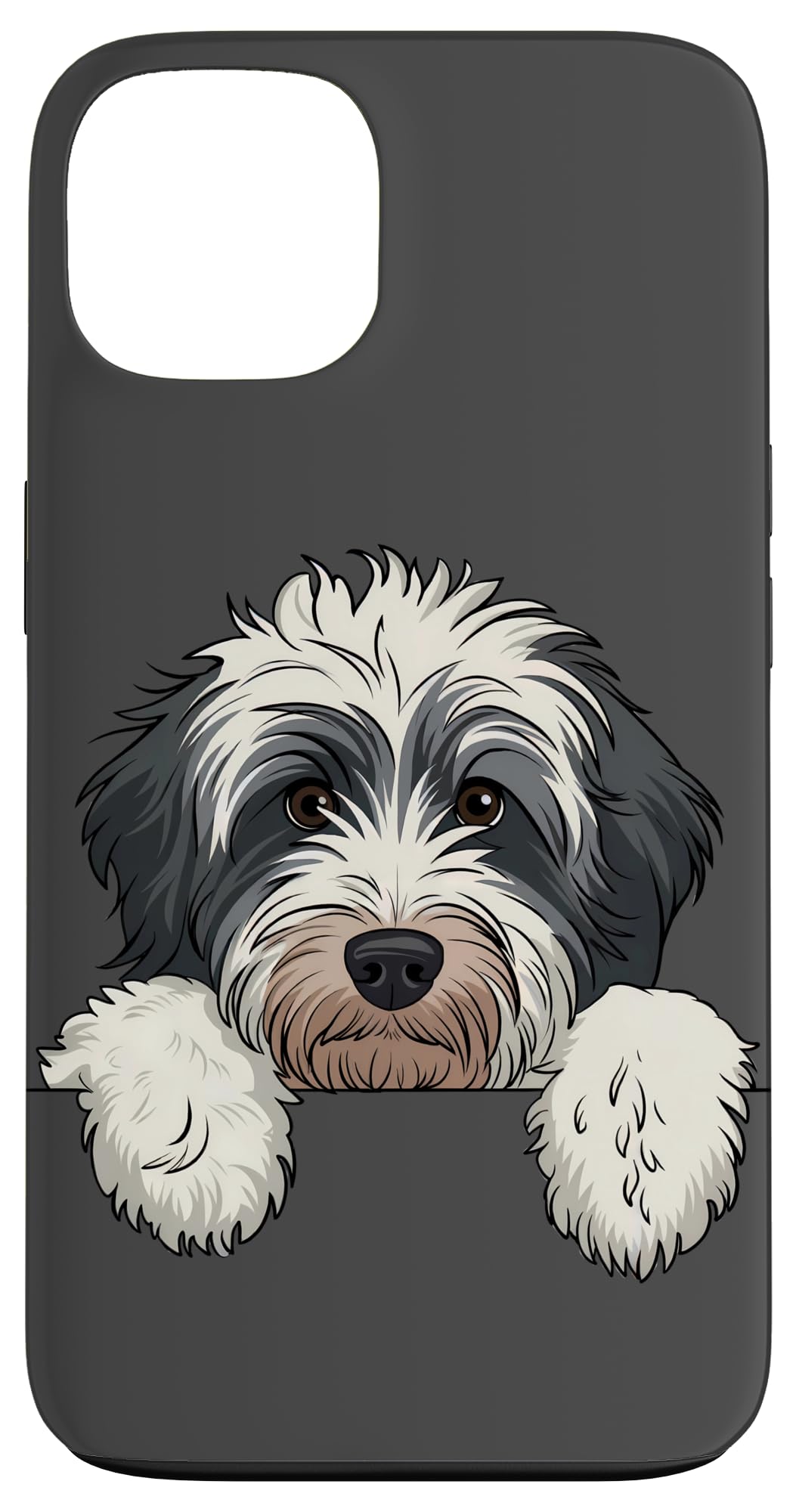 Cute Bernedoodle Peeking Doodle Puppy Dog Lover Men Women Case for iPhone 13