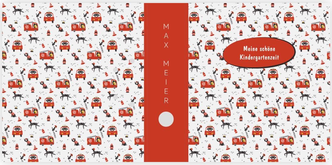 easyprint Ringordner | Ordner für Kinder | Personalisierbar mit Wunschtext | Feuerwehr & Autos | DIN A4 | 7,4 cm breit | Füllhöhe 55 mm