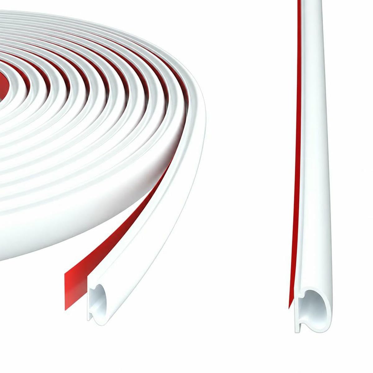 Jmgdj White 10X6mm 6M/1Roll Window Dustproof Soundproof Bedroom Door Weather Sealing Strip 10 * 6Mm Self Adhesive Anti-Collision Sound Insulation-White-10X6mm-6M 1Roll