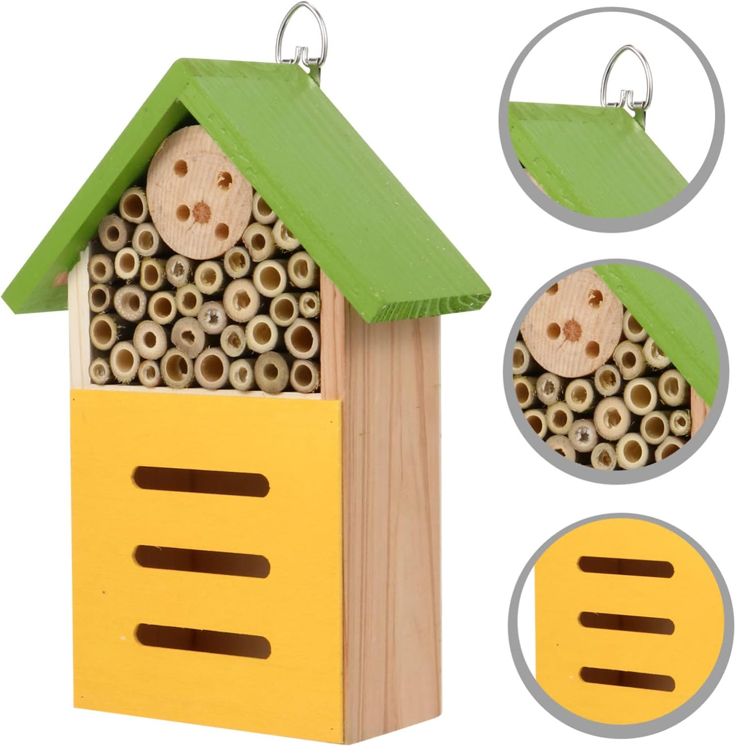 Wrought Iron Hooks Included Bee Shelter House Wooden Bee House Garden Decorati