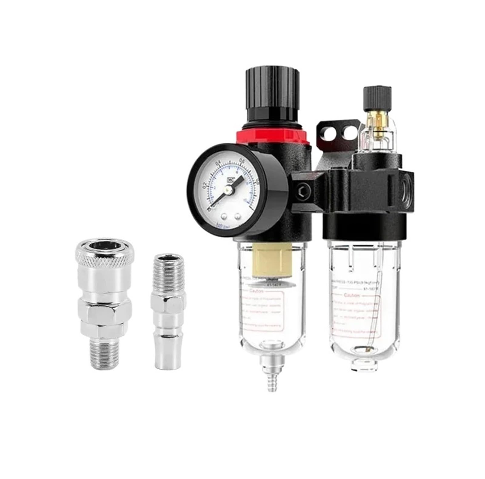 PHNOITPQ 1/5 Pcs AFC2000 G1/4 Air Compressor Oil Water Separator Air Filter Pressure Reducing Valve for AFR2000+AL2000(5 Sets,AFC2000+SM20-PM20)