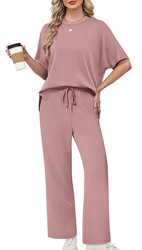 Women's Side Slit Lounge Sets 2 Piece Travel Outfits Airport