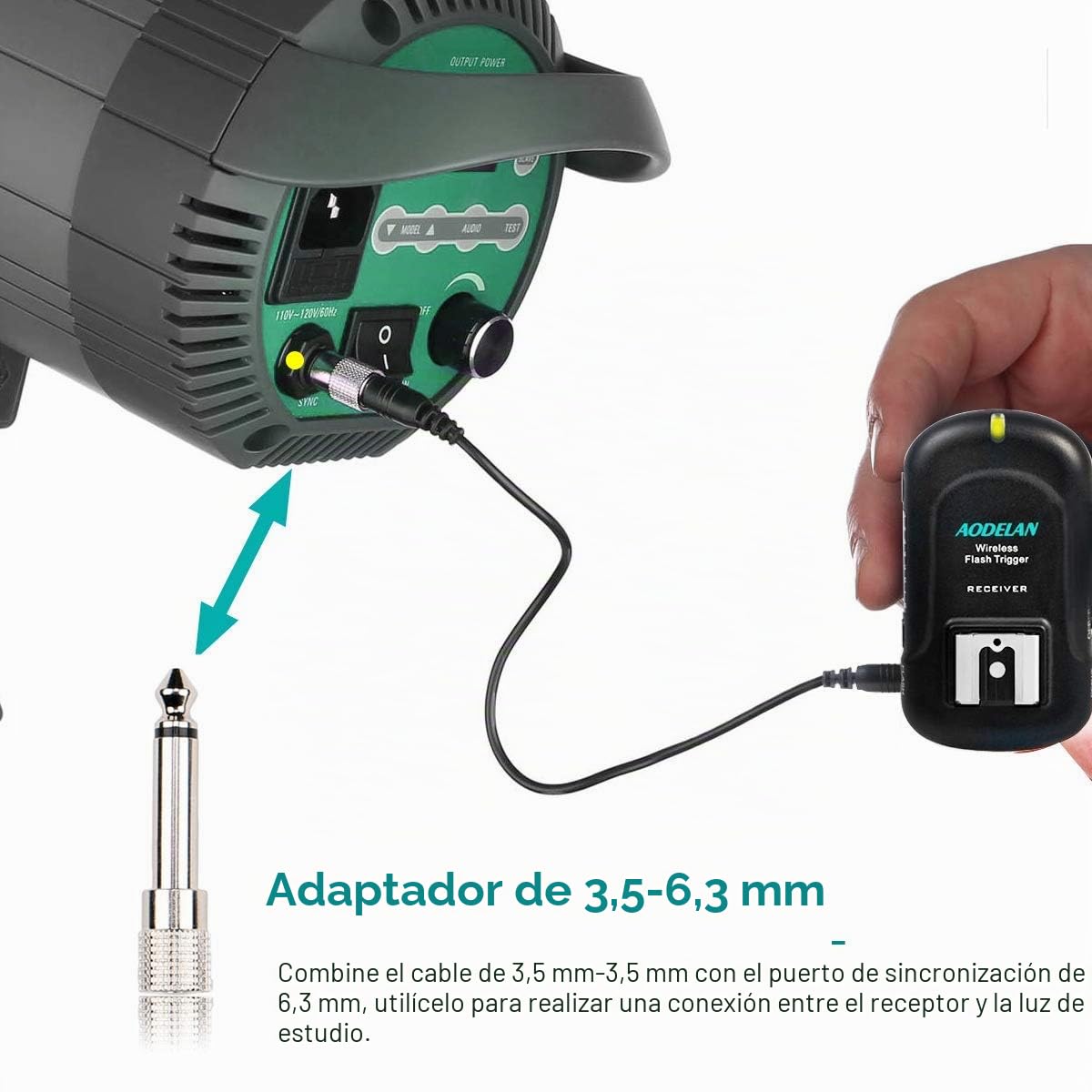 AODELAN FT-8 Cámara Disparador de Flash de Estudio Disparador de Flash inalámbrico y Receptor Compatible de Canon Nikon Pentax Olympus, etc (8 Canales)