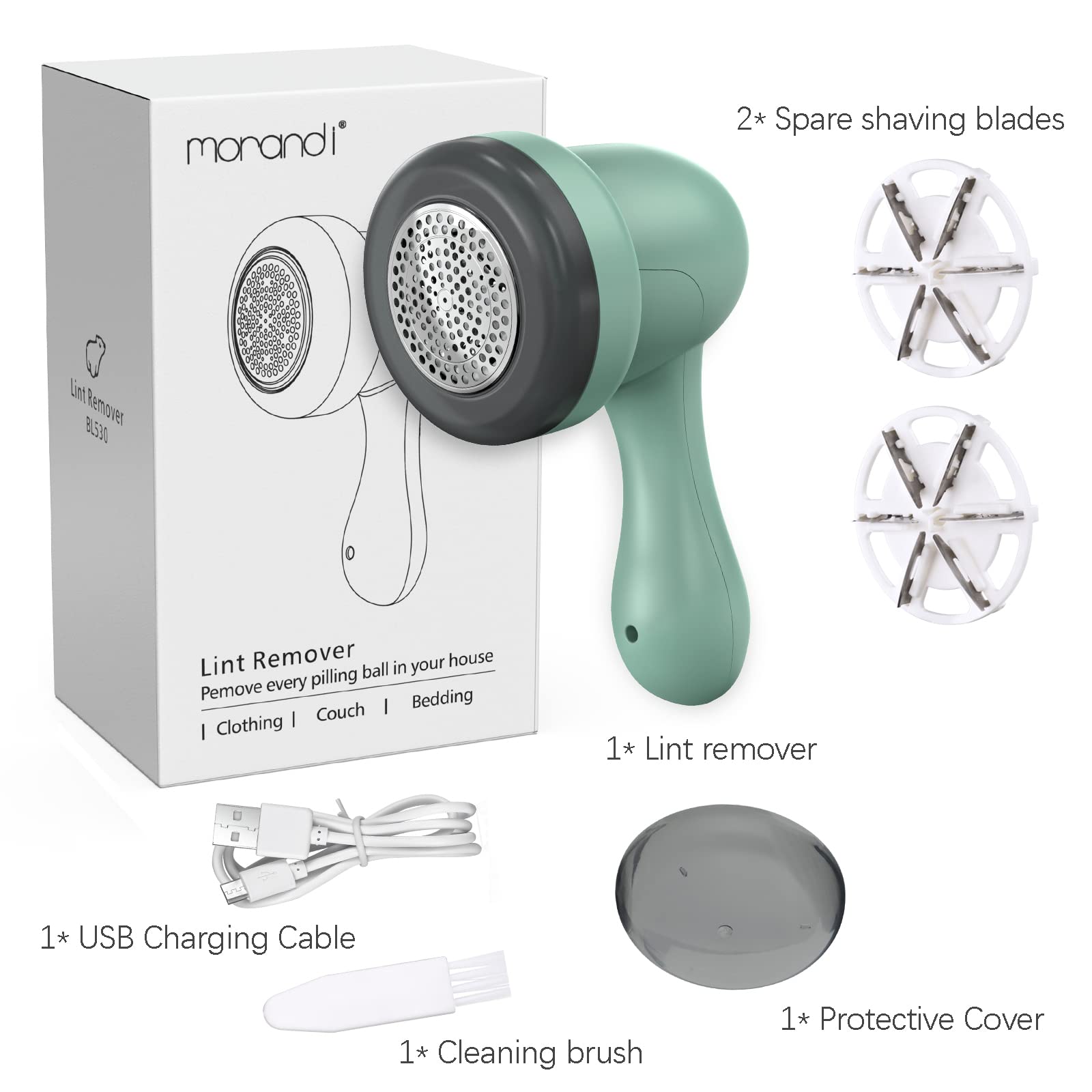 Quitapelusas Electrico, Quita Pelusas para Ropa con 3 Cuchillas & USB, Portátil Rápido Quita Bolas de la Ropa Recargable Maquina Quitar Bolitas Ropa Quitapelusas Ropa para Sueter/Abrigo de Lana/Manta